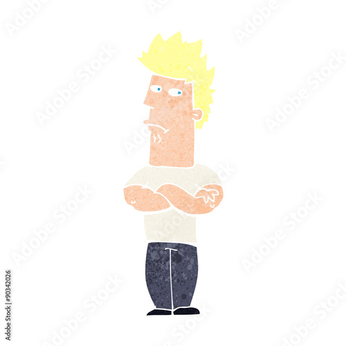 cartoon man sulking