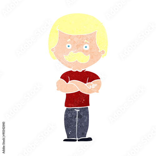 cartoon manly mustache man