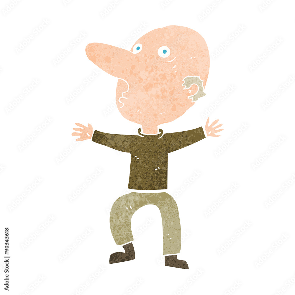 cartoon worried middle aged man