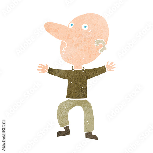 cartoon worried middle aged man