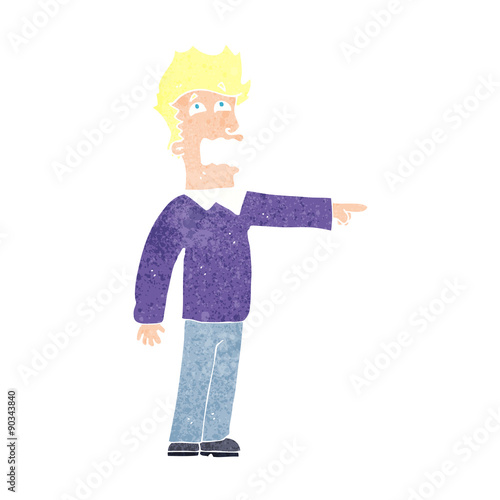 cartoon man accusing