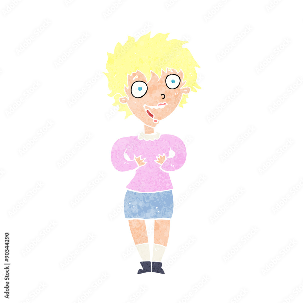 cartoon excited woman cartoon excited woman