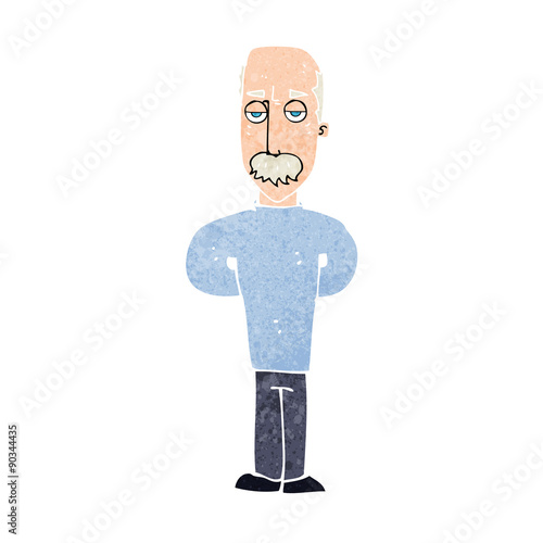 cartoon annoyed balding man