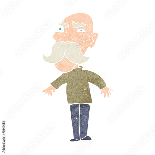 cartoon angry old man