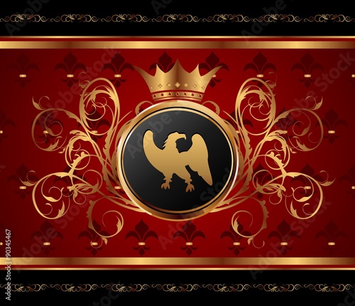golden background with heraldic eagle