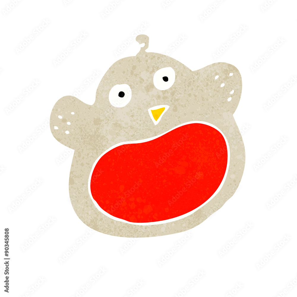 Obraz premium funny cartoon christmas robin