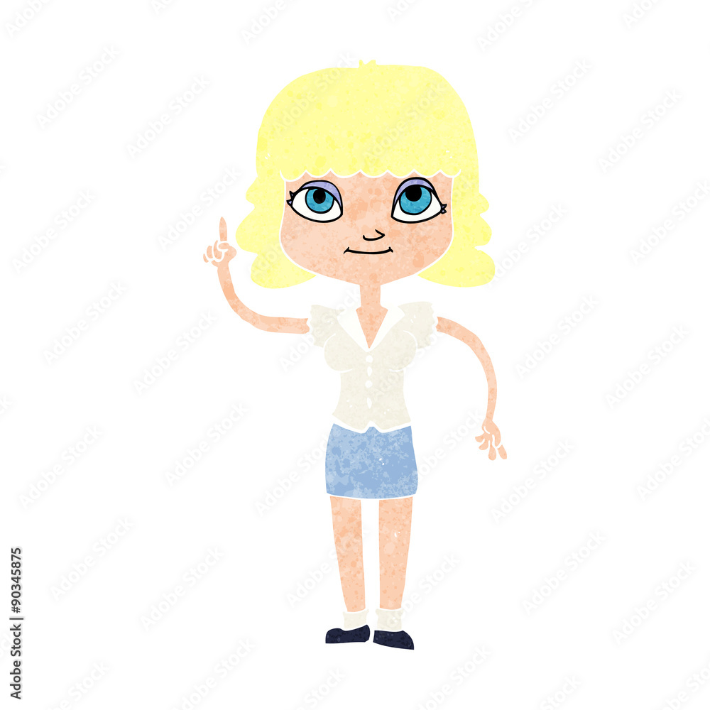 cartoon woman with idea