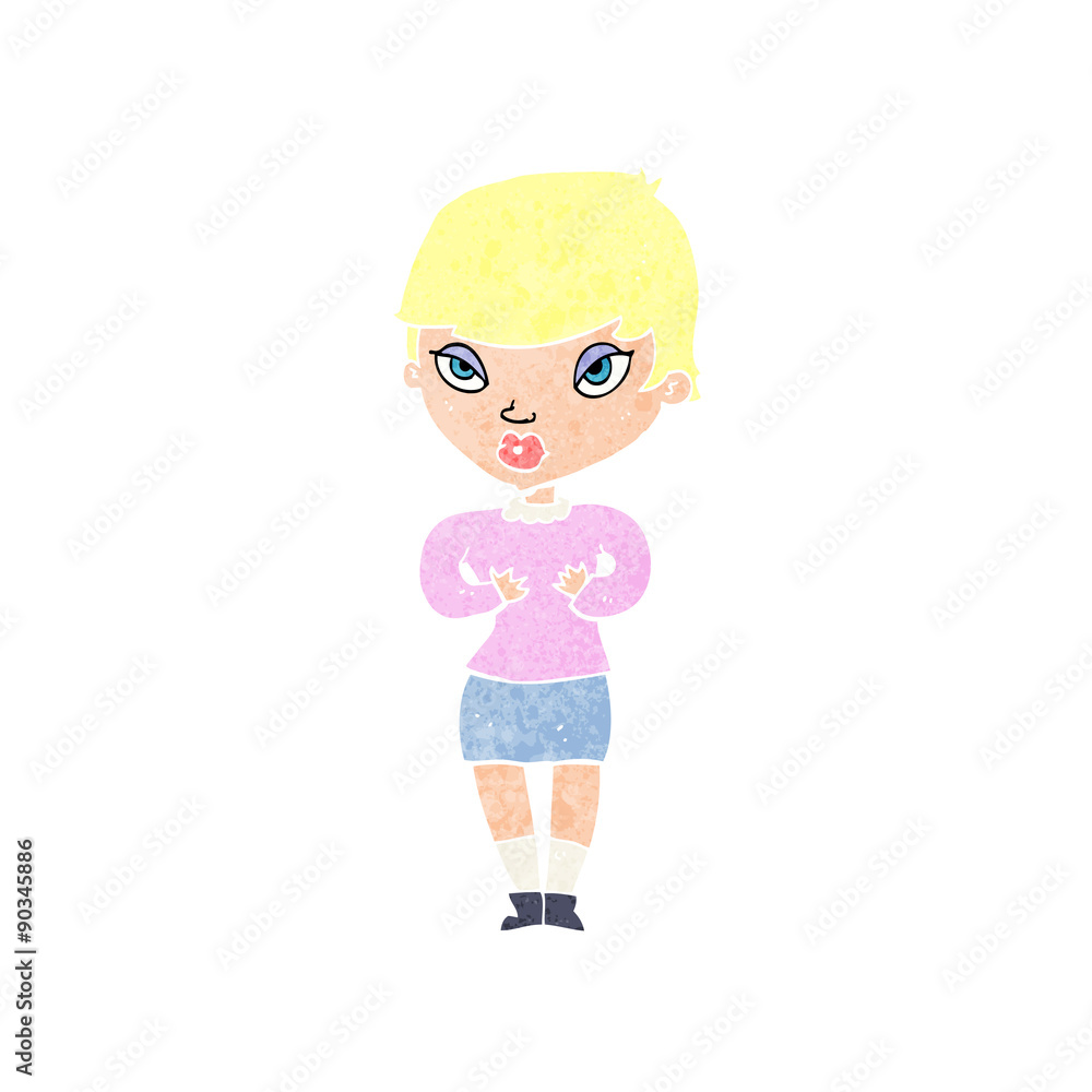 cartoon woman gesturing at self cartoon woman gesturing at self