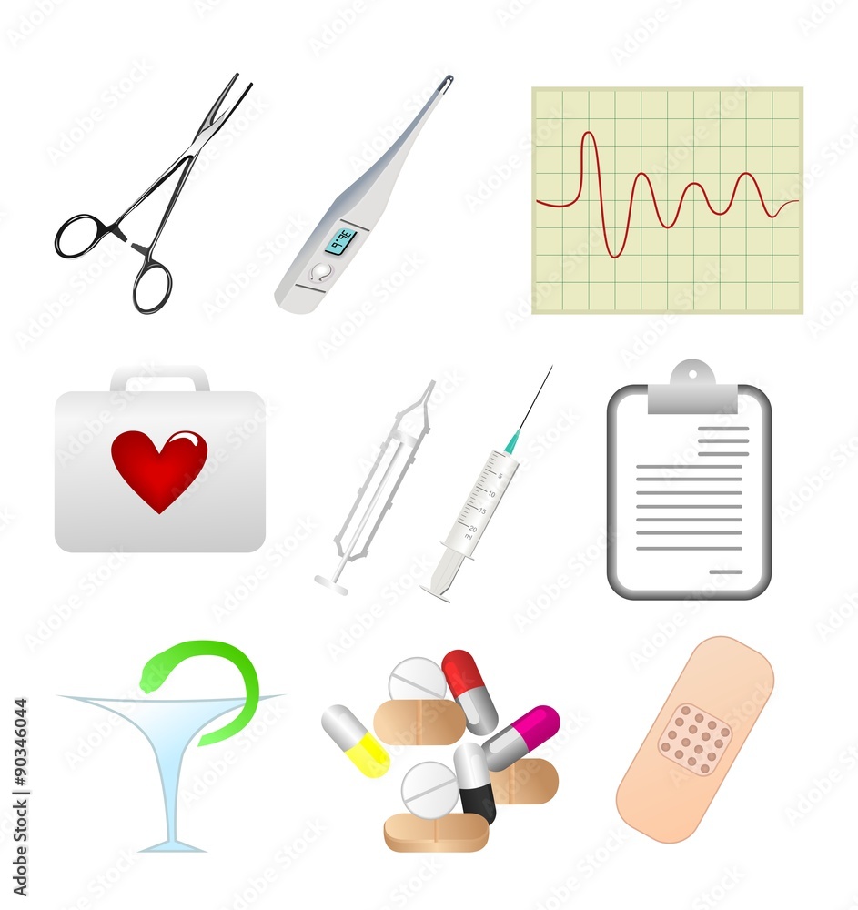 Collection of medical icons Collection of medical icons