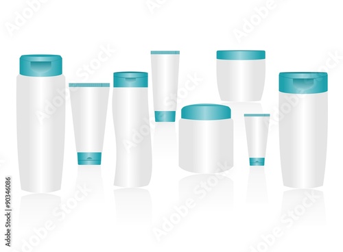 Cosmetic container templates for designers. Editable