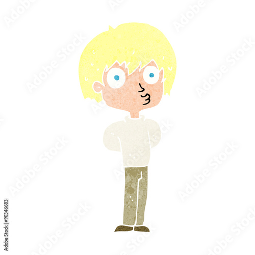 cartoon impressed boy