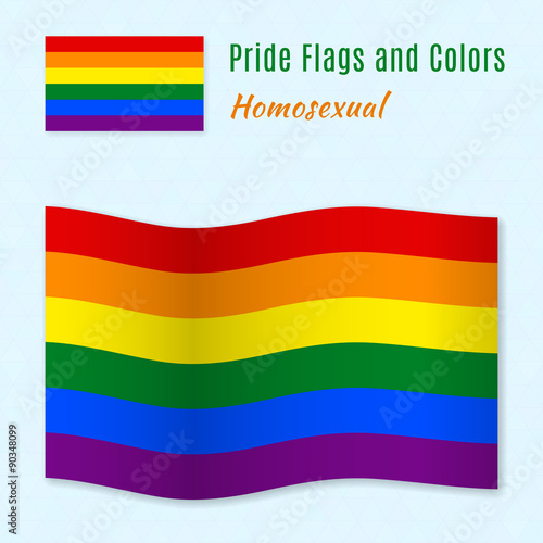 Six-color rainbow gay pride flag with correct color scheme.