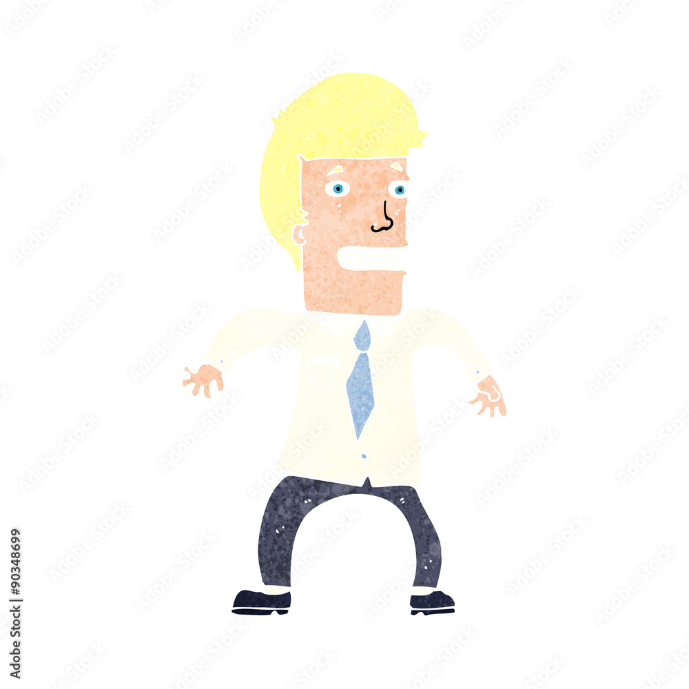 cartoon nervous businessman