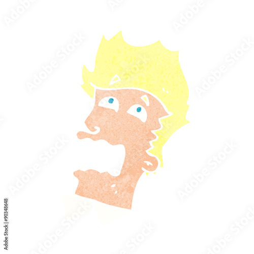 cartoon frightened man