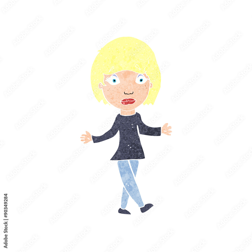 cartoon suprised woman