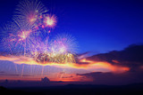 fireworks in sky twilight
