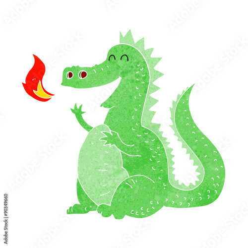 cartoon fire breathing dragon