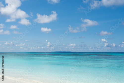 blue sky and water of ocean