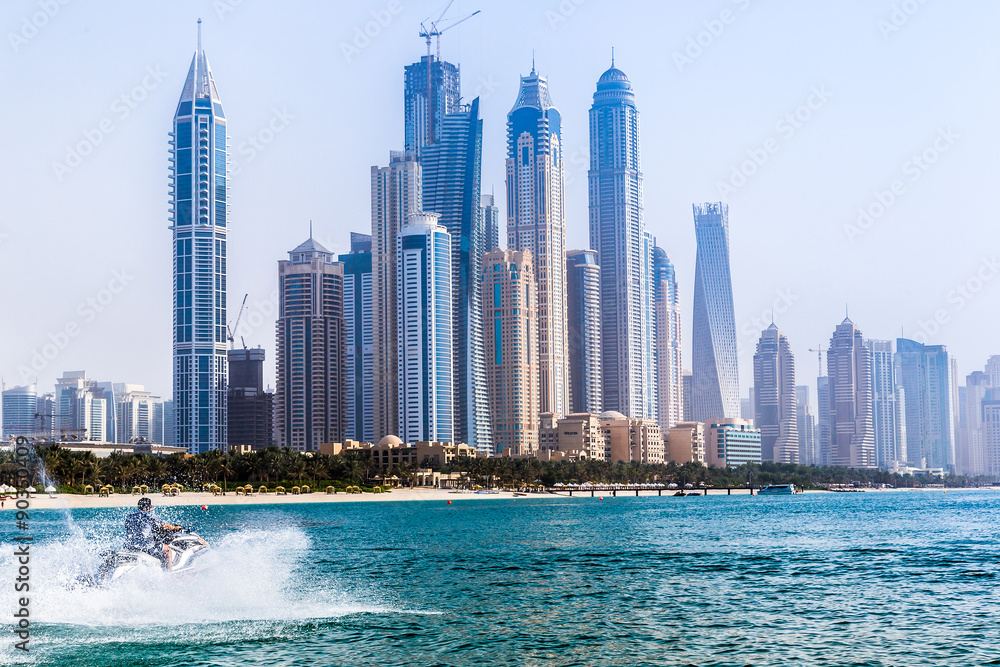Naklejka premium Dubai Marina cityscape, UAE