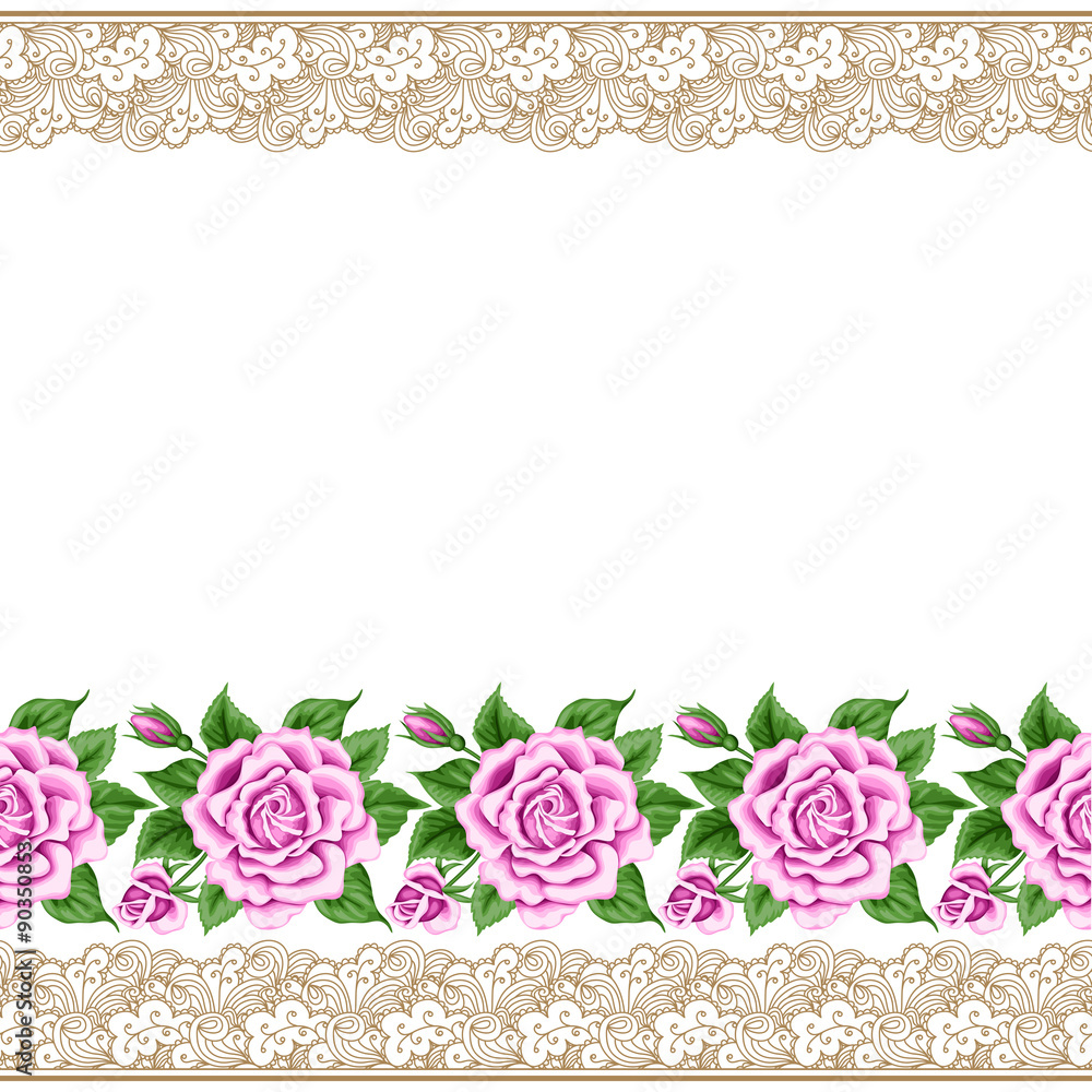 Retro background with roses