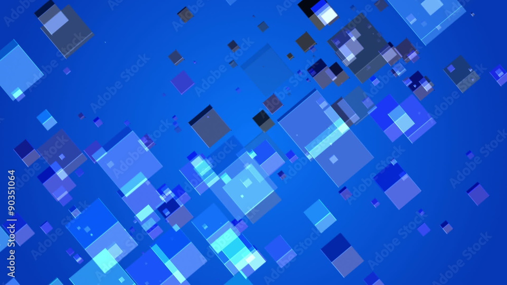 blue abstract background, particles cubes, loop blue abstract background, particles cubes, loop
