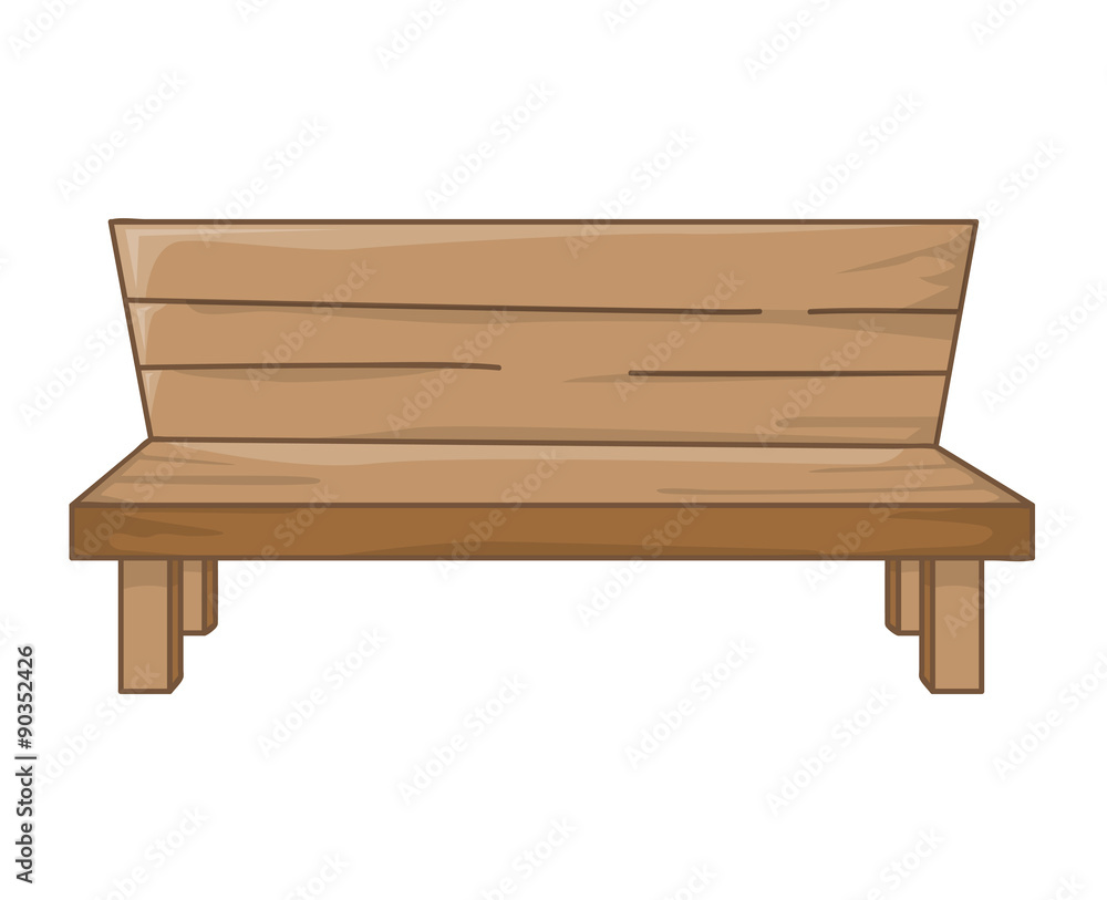 Wooden bench isolated illustration Wooden bench isolated illustration