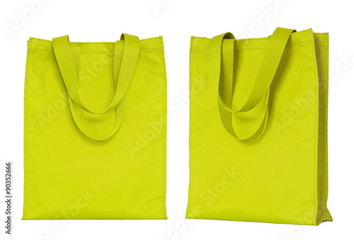 yellow shopping bag isolated on white