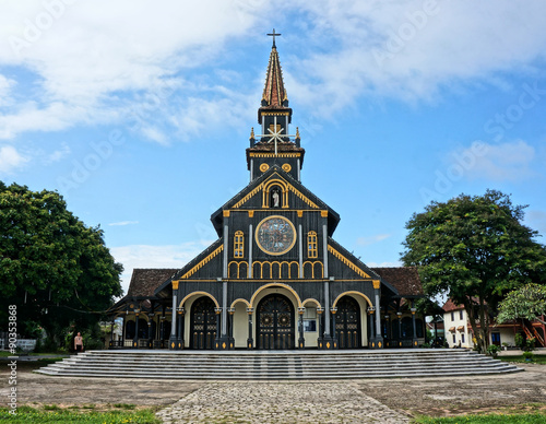 Kontum wooden church, ancient cathedral, heritage