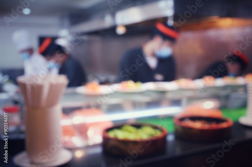Wallpaper Mural Blurred of japanese chef in restaurant Torontodigital.ca