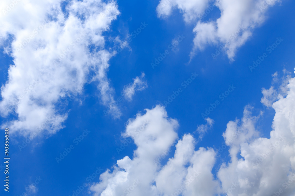Fototapeta premium Blue sky with clouds background