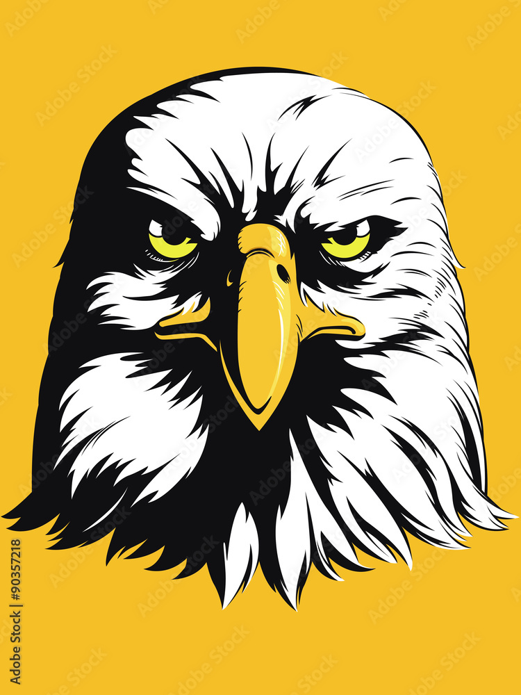 Obraz premium Eagle Head Vector - Front View Cartoon