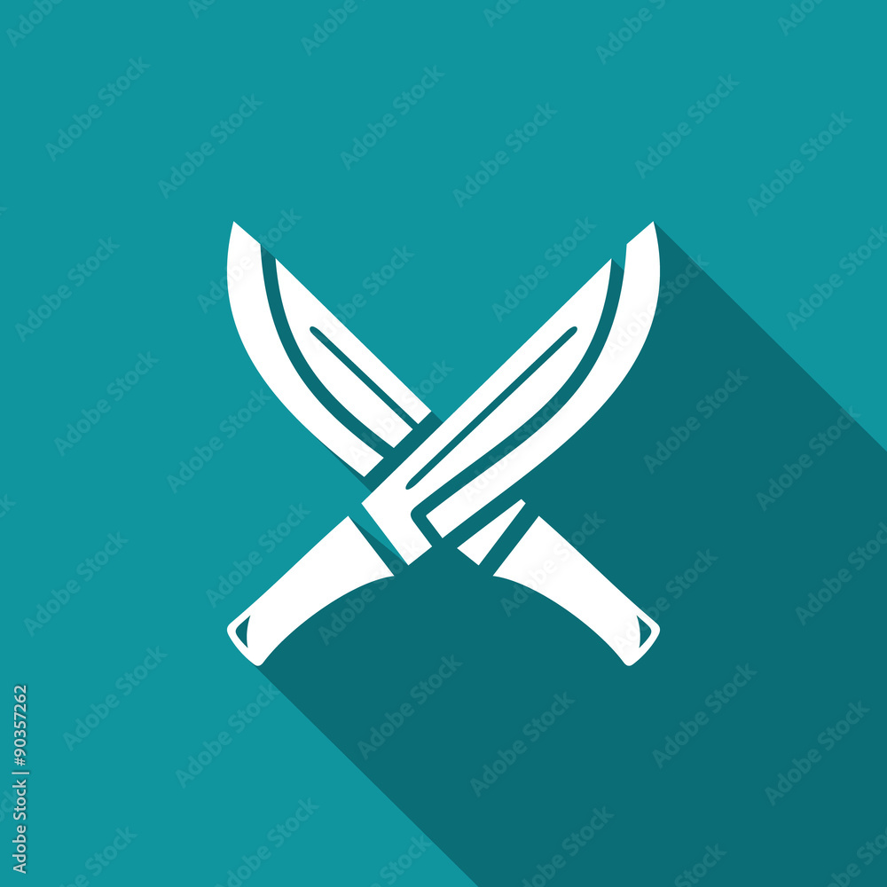 Machete with wooden handle icon. Vector Illustration Machete with wooden handle icon. Vector Illustration