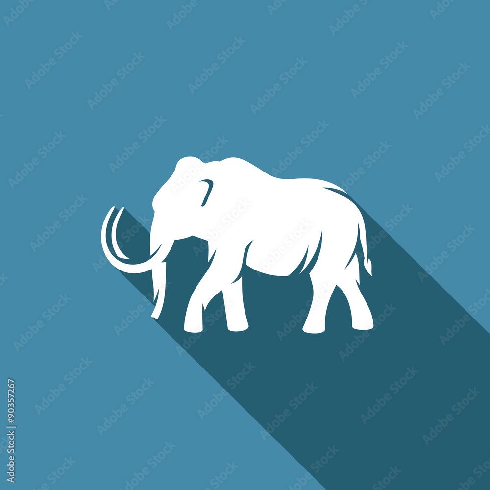 Obraz premium Mammoth silhouette icon. Vector Illustration