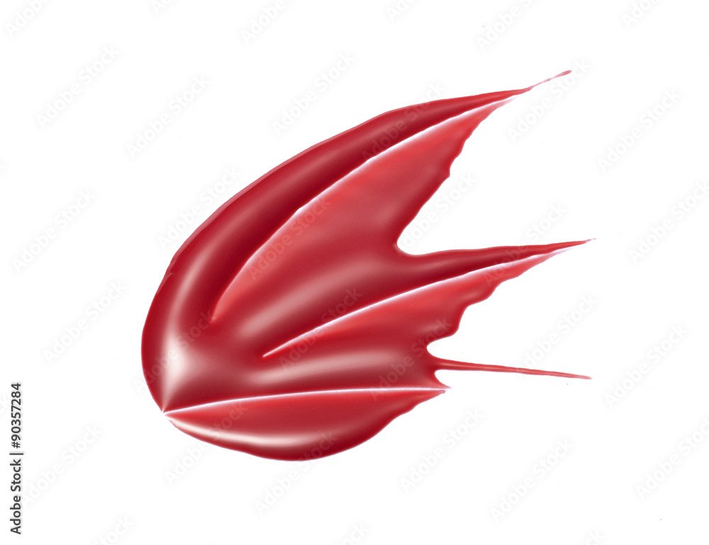 Fototapeta premium Red lip gloss isolated on white 