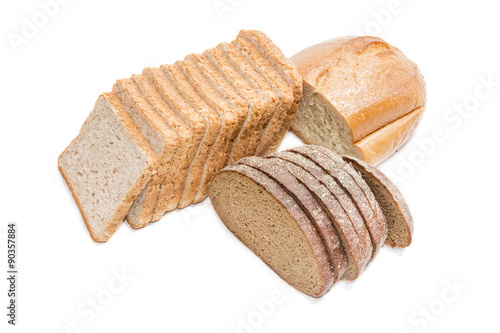 Various bakery products on a light background