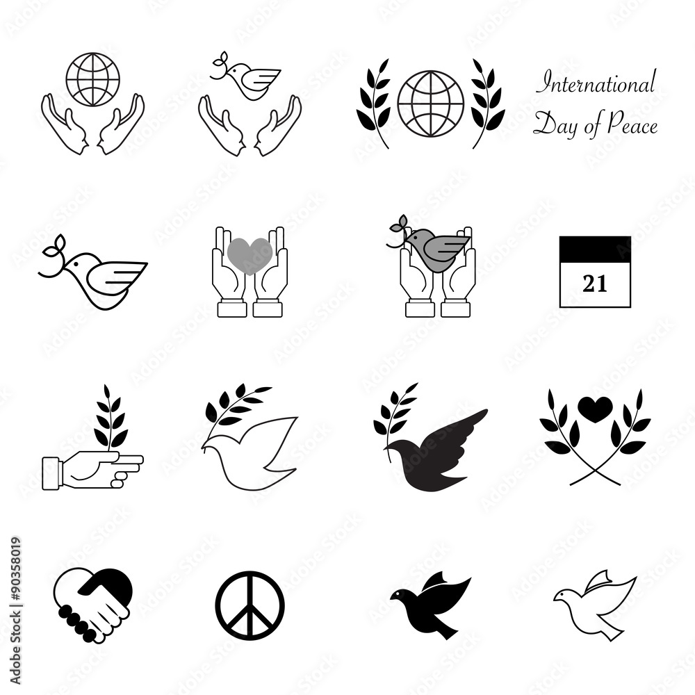 World peace day icons design World peace day icons design