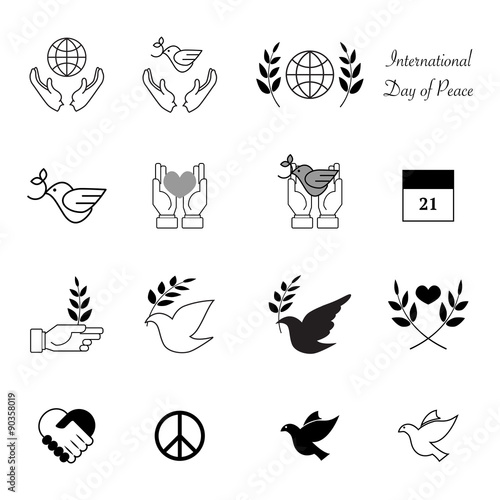 World peace day icons design