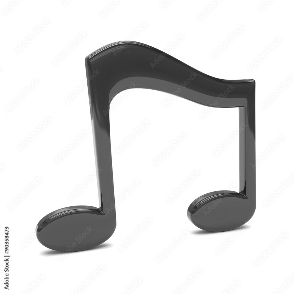 music note 3D, on white music note 3D, on white