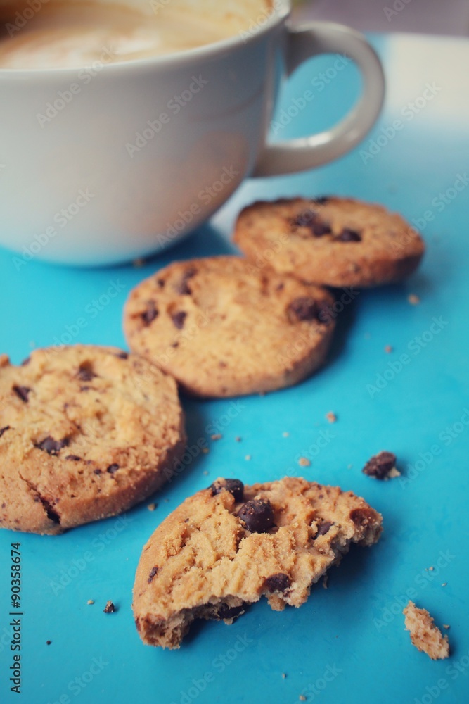 Chocolate chip cookies with coffee Chocolate chip cookies with coffee
