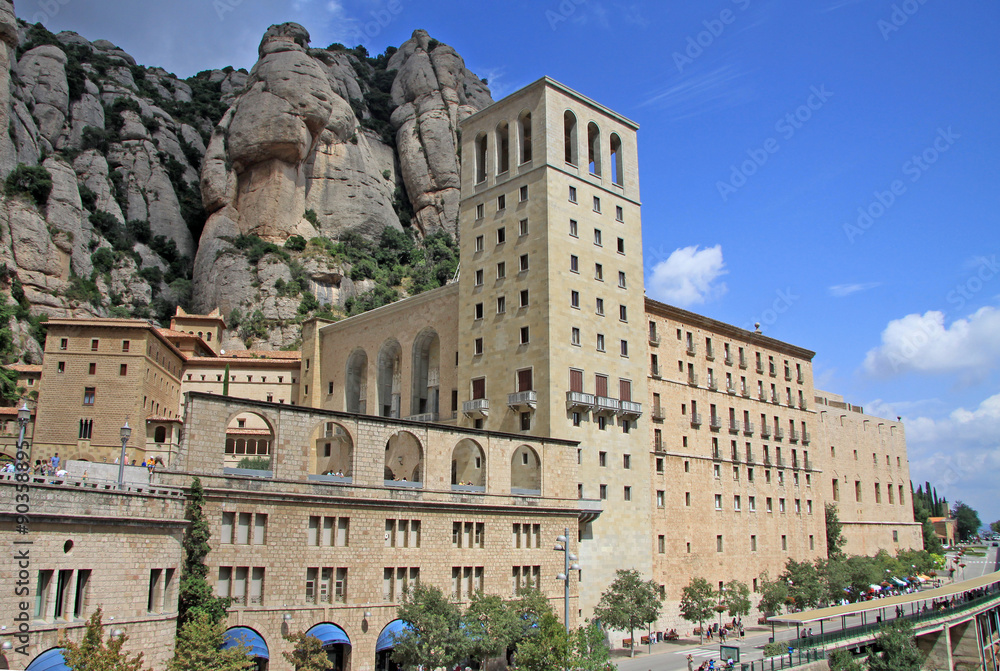 The Benedictine abbey Santa Maria de Montserrat in Monistrol de Montserrat, Spain