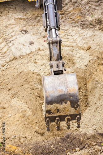 detail of excavator at construction site