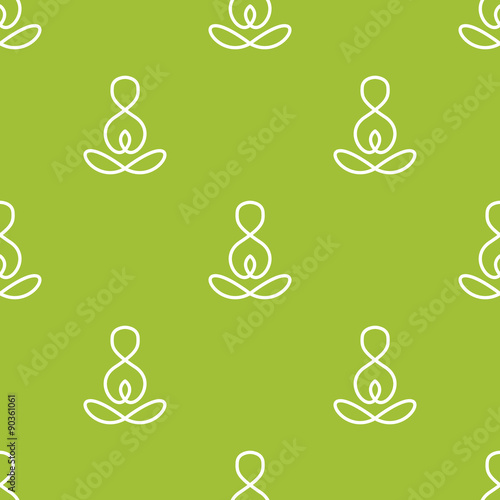 Vector minimalistic yoga sign seamless pattern.