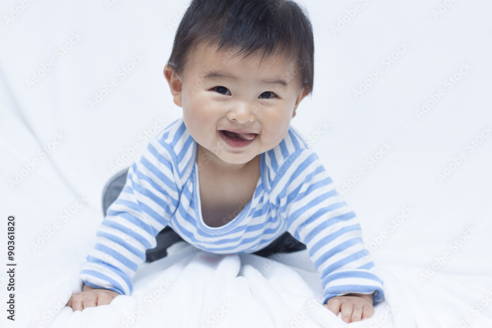 Cute Chinese baby boy in sailor suit Cute Chinese baby boy in sailor suit
