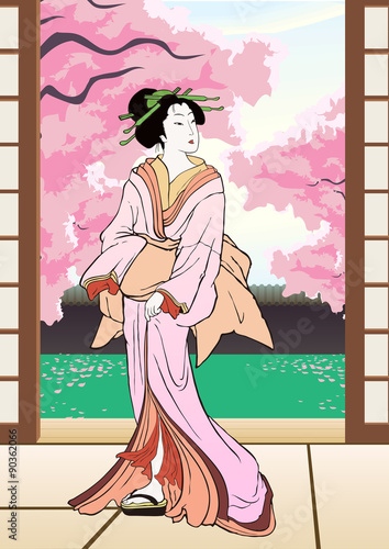 Japanese geisha Illustration