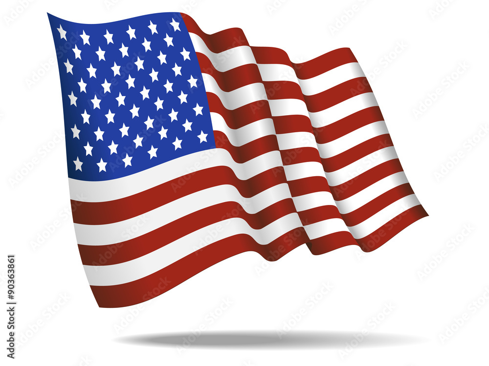 Fototapeta premium illustration france flag waving Isolated on White Background,vector