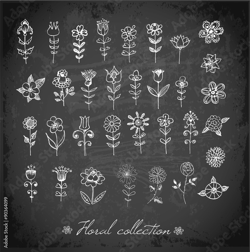 Fototapeta Naklejka Na Ścianę i Meble -  Set of decorative flowers for your design