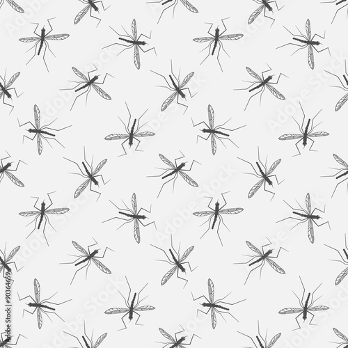 Mosquitoes seamless pattern