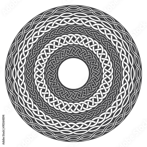 Mandala in esoteric style. Set of isolated rings of celtic braids. Decorative elements for your design.