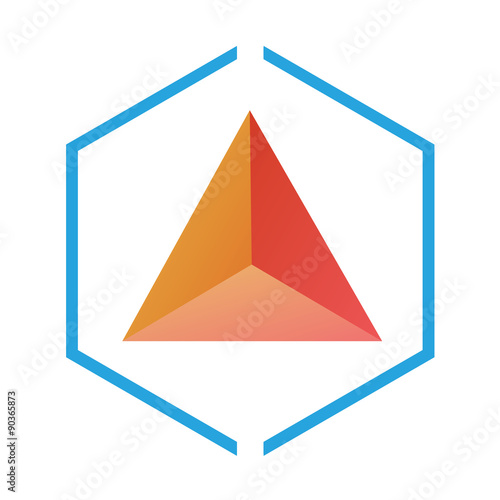 Polygonal design pyramyd with triangular polygons photo