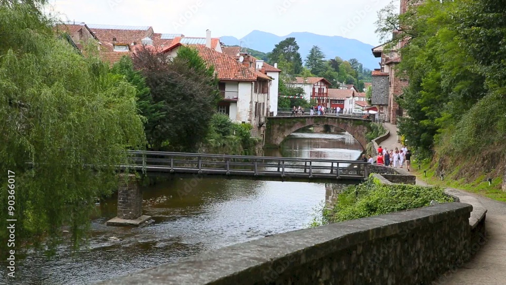 View of Saint-Jean-Pied-de-Port and the Nive River